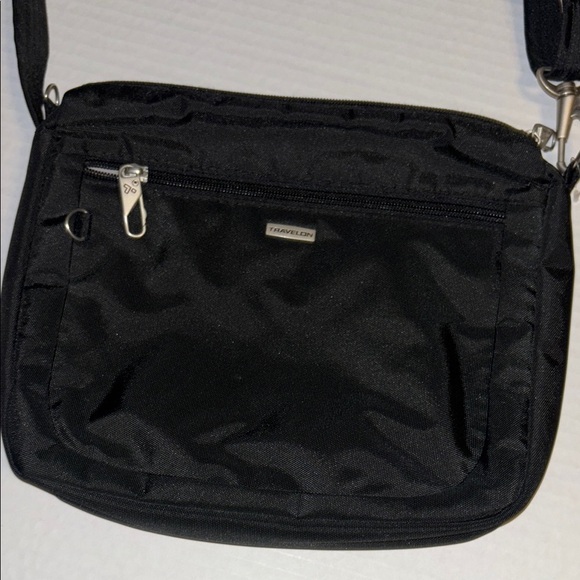 Travelon Sleek Black Shoulder Bag - Picture 1 of 9
